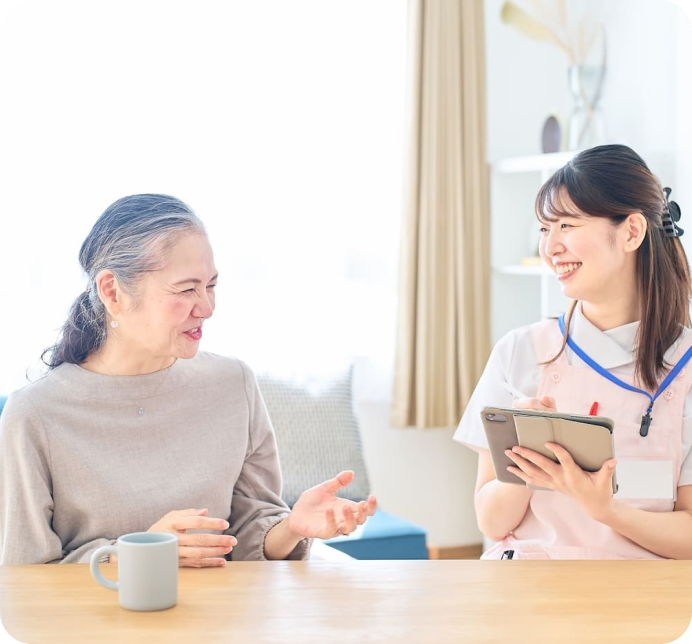 スタッフと利用者の写真