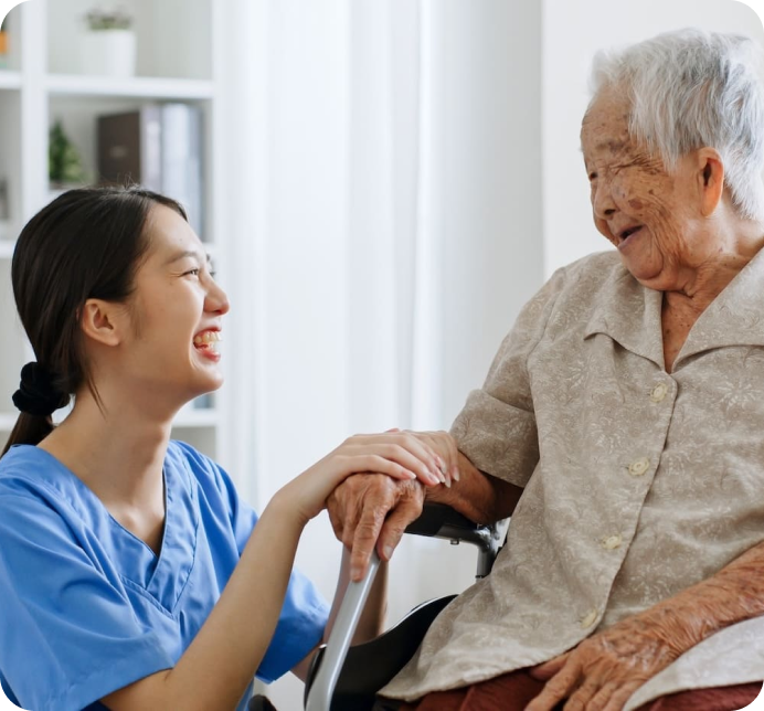 スタッフと利用者の写真